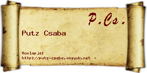Putz Csaba névjegykártya