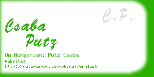 csaba putz business card